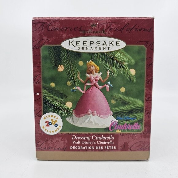 Hallmark Disney Dressing Cinderella Princess Christmas Tree Ornament Pink 3.5 in - Picture 7 of 10